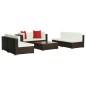 vidaXL Set muebles de jardín 7 piezas y cojines ratán sintético marrón