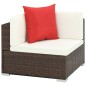 vidaXL Set muebles de jardín 7 piezas y cojines ratán sintético marrón