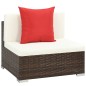 vidaXL Set muebles de jardín 7 piezas y cojines ratán sintético marrón