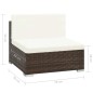 vidaXL Set muebles de jardín 7 piezas y cojines ratán sintético marrón