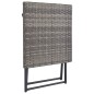 vidaXL Set de muebles de jardín plegables 3 pzas ratán sintético gris vidaXL Set de muebles de jardín plegables 3 pzas ratán sintético gris