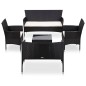 vidaXL Set muebles de jardín y cojines 5 piezas ratán sintético negro vidaXL Set muebles de jardín y cojines 5 piezas ratán sintético negro