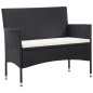 vidaXL Set muebles de jardín y cojines 5 piezas ratán sintético negro vidaXL Set muebles de jardín y cojines 5 piezas ratán sintético negro