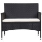 vidaXL Set muebles de jardín y cojines 5 piezas ratán sintético negro vidaXL Set muebles de jardín y cojines 5 piezas ratán sintético negro