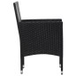 vidaXL Set muebles de jardín y cojines 5 piezas ratán sintético negro vidaXL Set muebles de jardín y cojines 5 piezas ratán sintético negro