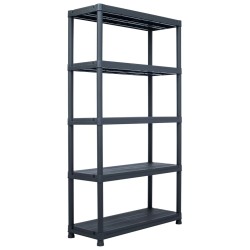 vidaXL Estantería de plástico 500 kg 100x40x180 cm negro