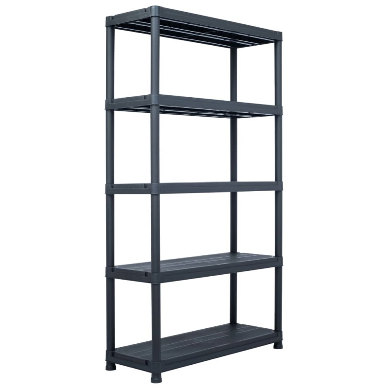 vidaXL Estantería de plástico 500 kg 100x40x180 cm negro