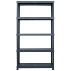 vidaXL Estantería de plástico 500 kg 100x40x180 cm negro