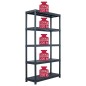 vidaXL Estantería de plástico 500 kg 100x40x180 cm negro