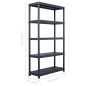 vidaXL Estantería de plástico 500 kg 100x40x180 cm negro