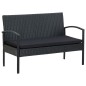 vidaXL Set de muebles de jardín 4 pzas y cojines ratán sintético negro