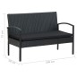 vidaXL Set de muebles de jardín 4 pzas y cojines ratán sintético negro
