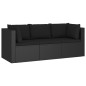 vidaXL Set de muebles de jardín 4 pzas y cojines ratán sintético negro vidaXL Set de muebles de jardín 4 pzas y cojines ratán sintético negro