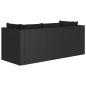 vidaXL Set de muebles de jardín 4 pzas y cojines ratán sintético negro vidaXL Set de muebles de jardín 4 pzas y cojines ratán sintético negro