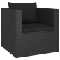 vidaXL Set de muebles de jardín 4 pzas y cojines ratán sintético negro vidaXL Set de muebles de jardín 4 pzas y cojines ratán sintético negro