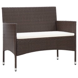vidaXL Set muebles de jardín 4 piezas y cojines ratán sintético marrón