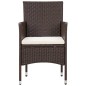 vidaXL Set muebles de jardín 4 piezas y cojines ratán sintético marrón vidaXL Set muebles de jardín 4 piezas y cojines ratán sintético marrón