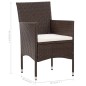 vidaXL Set muebles de jardín 4 piezas y cojines ratán sintético marrón vidaXL Set muebles de jardín 4 piezas y cojines ratán sintético marrón