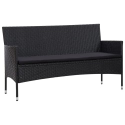 vidaXL Set de muebles de jardín 4 pzas y cojines ratán sintético negro