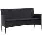 vidaXL Set de muebles de jardín 4 pzas y cojines ratán sintético negro vidaXL Set de muebles de jardín 4 pzas y cojines ratán sintético negro