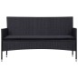 vidaXL Set de muebles de jardín 4 pzas y cojines ratán sintético negro vidaXL Set de muebles de jardín 4 pzas y cojines ratán sintético negro