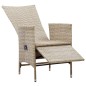 vidaXL Sillas reclinables jardín 2 uds y cojines ratán sintético beige