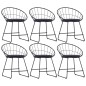 vidaXL Sillas de comedor asientos de cuero sintético 6 uds acero negro vidaXL Sillas de comedor asientos de cuero sintético 6 uds acero negro