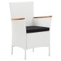 vidaXL Conjunto de comedor de jardín 9 piezas ratán sintético blanco vidaXL Conjunto de comedor de jardín 9 piezas ratán sintético blanco