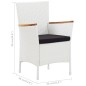 vidaXL Conjunto de comedor de jardín 9 piezas ratán sintético blanco vidaXL Conjunto de comedor de jardín 9 piezas ratán sintético blanco