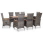 vidaXL Set de comedor de jardín 9 pzas y cojines ratán sintético gris vidaXL Set de comedor de jardín 9 pzas y cojines ratán sintético gris
