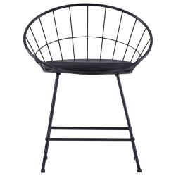 vidaXL Sillas de comedor asientos de cuero sintético 6 uds acero negro