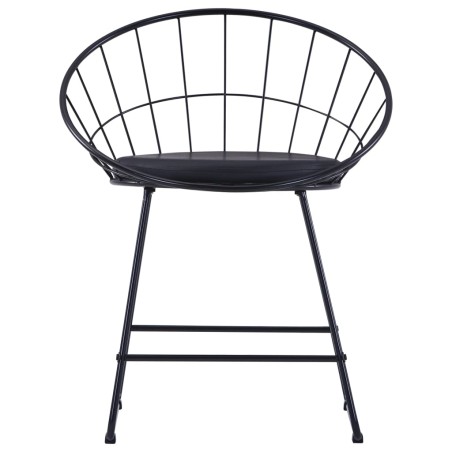 vidaXL Sillas de comedor asientos de cuero sintético 6 uds acero negro