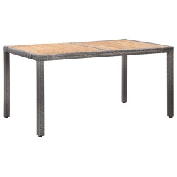 vidaXL Set de comedor para jardín 7 pzas cojines ratán sintético gris