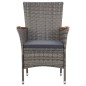 vidaXL Set de comedor para jardín 7 pzas cojines ratán sintético gris vidaXL Set de comedor para jardín 7 pzas cojines ratán sintético gris