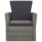 vidaXL Set de muebles de jardín 4 pzas y cojines ratán sintético gris vidaXL Set de muebles de jardín 4 pzas y cojines ratán sintético gris