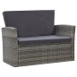 vidaXL Set de muebles de jardín 4 pzas y cojines ratán sintético gris vidaXL Set de muebles de jardín 4 pzas y cojines ratán sintético gris
