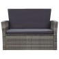 vidaXL Set de muebles de jardín 4 pzas y cojines ratán sintético gris vidaXL Set de muebles de jardín 4 pzas y cojines ratán sintético gris