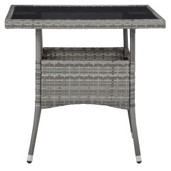vidaXL Muebles de jardín 5 piezas ratán sintético y vidrio gris