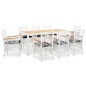 vidaXL Conjunto de comedor para jardín 9 piezas ratán sintético blanco vidaXL Conjunto de comedor para jardín 9 piezas ratán sintético blanco