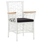 vidaXL Conjunto de comedor para jardín 9 piezas ratán sintético blanco vidaXL Conjunto de comedor para jardín 9 piezas ratán sintético blanco