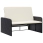 vidaXL Set muebles de jardín 2 piezas y cojines ratán sintético negro vidaXL Set muebles de jardín 2 piezas y cojines ratán sintético negro