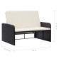 vidaXL Set muebles de jardín 2 piezas y cojines ratán sintético negro vidaXL Set muebles de jardín 2 piezas y cojines ratán sintético negro