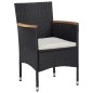 vidaXL Set comedor jardín 5 pzas ratán sintético y madera acacia negro vidaXL Set comedor jardín 5 pzas ratán sintético y madera acacia negro
