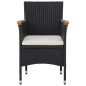 vidaXL Set comedor jardín 5 pzas ratán sintético y madera acacia negro vidaXL Set comedor jardín 5 pzas ratán sintético y madera acacia negro
