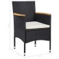 vidaXL Set comedor jardín 5 pzas ratán sintético y madera acacia negro vidaXL Set comedor jardín 5 pzas ratán sintético y madera acacia negro