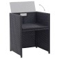 vidaXL Set comedor de jardín 15 piezas y cojines ratán sintético negro vidaXL Set comedor de jardín 15 piezas y cojines ratán sintético negro