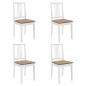 vidaXL Juego de muebles de comedor 5 piezas MDF blanco vidaXL Juego de muebles de comedor 5 piezas MDF blanco