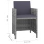 vidaXL Set comedor de jardín 9 piezas y cojines ratán sintético gris vidaXL Set comedor de jardín 9 piezas y cojines ratán sintético gris