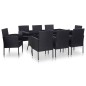 vidaXL Conjunto de muebles de jardín 9 piezas ratán sintético negro vidaXL Conjunto de muebles de jardín 9 piezas ratán sintético negro