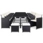 vidaXL Set comedor de jardín 17 piezas y cojines ratán sintético negro vidaXL Set comedor de jardín 17 piezas y cojines ratán sintético negro